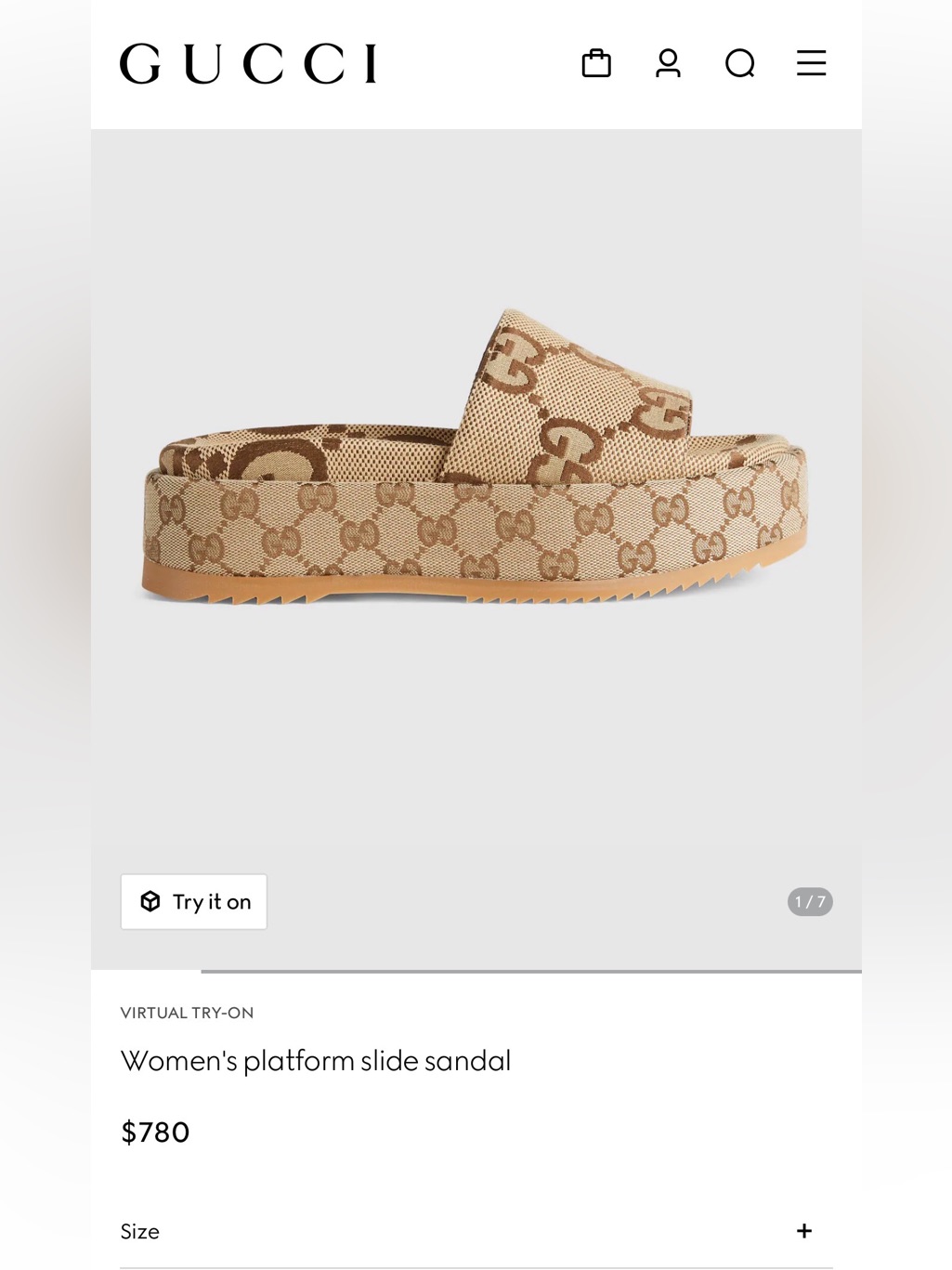 Gucci Macro Canvas Camel/Ebony Shoes Uk Size 39
